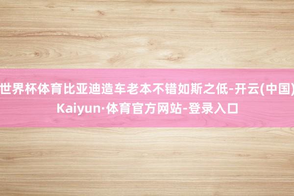 世界杯体育比亚迪造车老本不错如斯之低-开云(中国)Kaiyun·体育官方网站-登录入口