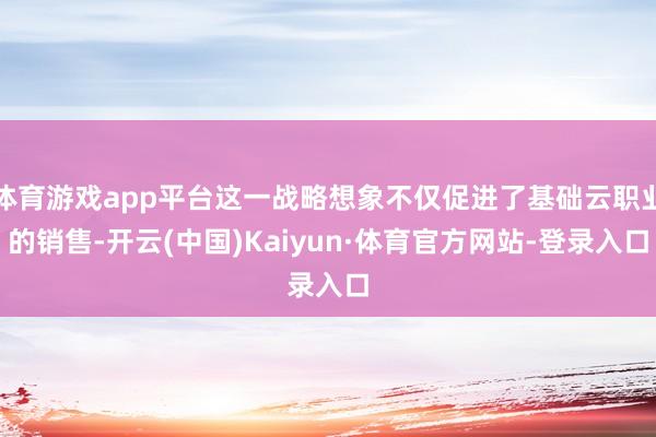 体育游戏app平台这一战略想象不仅促进了基础云职业的销售-开云(中国)Kaiyun·体育官方网站-登录入口