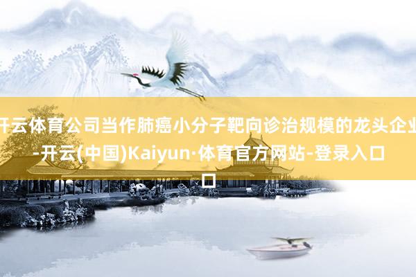 开云体育公司当作肺癌小分子靶向诊治规模的龙头企业-开云(中国)Kaiyun·体育官方网站-登录入口