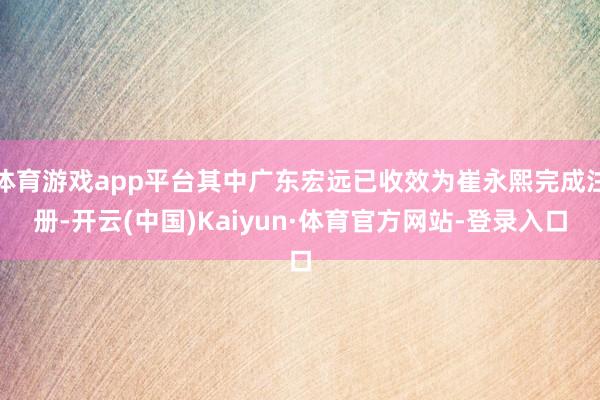 体育游戏app平台其中广东宏远已收效为崔永熙完成注册-开云(中国)Kaiyun·体育官方网站-登录入口