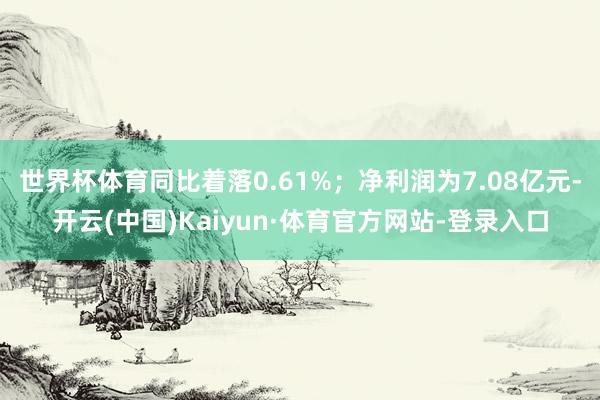 世界杯体育同比着落0.61%；净利润为7.08亿元-开云(中国)Kaiyun·体育官方网站-登录入口